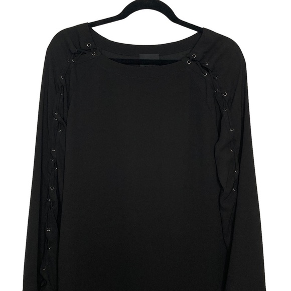 Greylin Black Semi-Sheer Long Sleeves w/Lacing Sz M - Picture 3 of 13